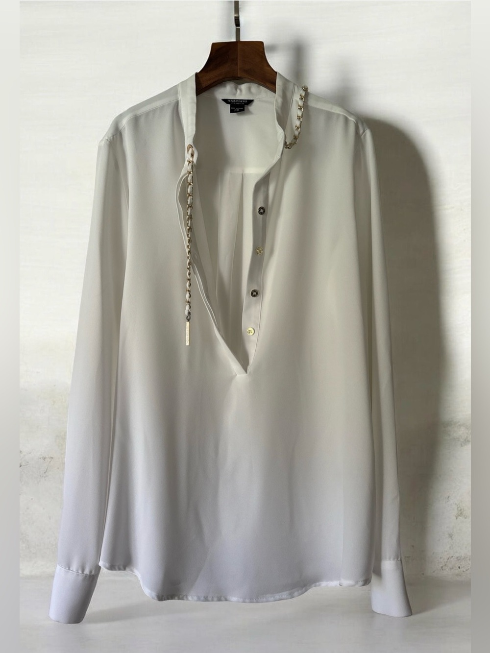Marciano White Blouse with Gold Details